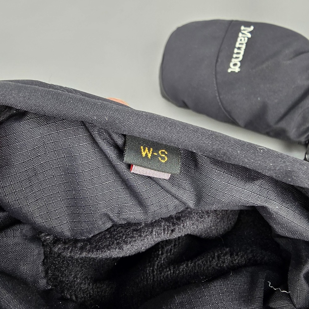 Marmot Primaloft Insulated Mittens Black Leather Palm Winter Snow Gloves Women S - Picture 11 of 15